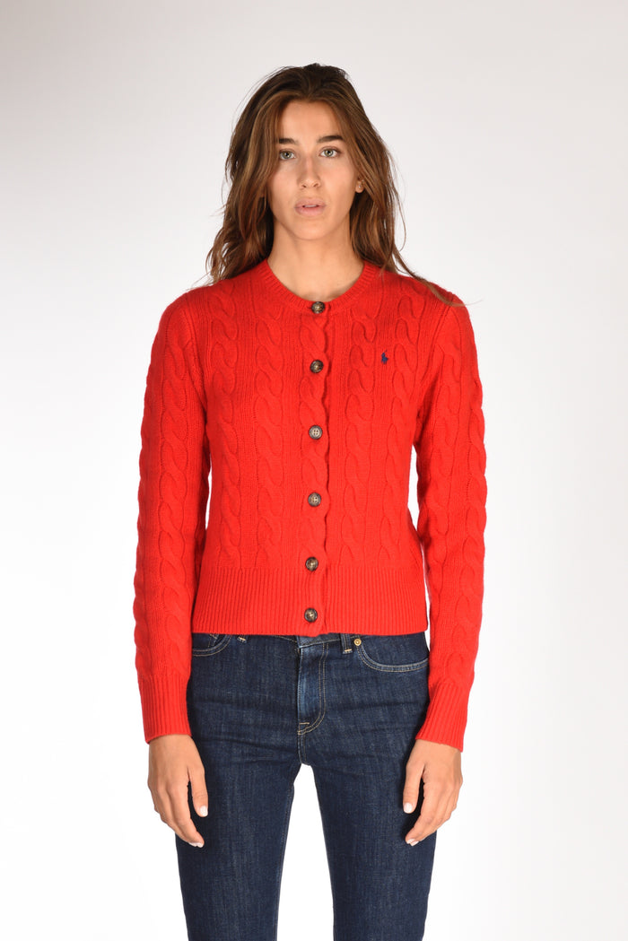 Polo Ralph Lauren Cardigan Treccia Rosso Donna - 2