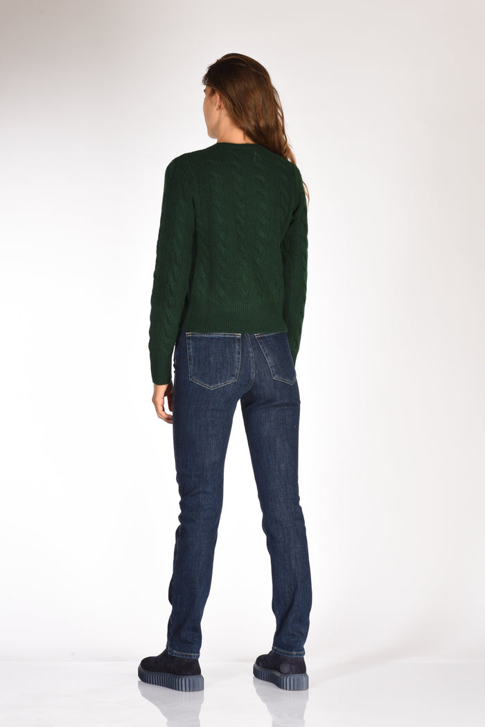 Polo Ralph Lauren Cardigan Treccia Verde Donna - 5