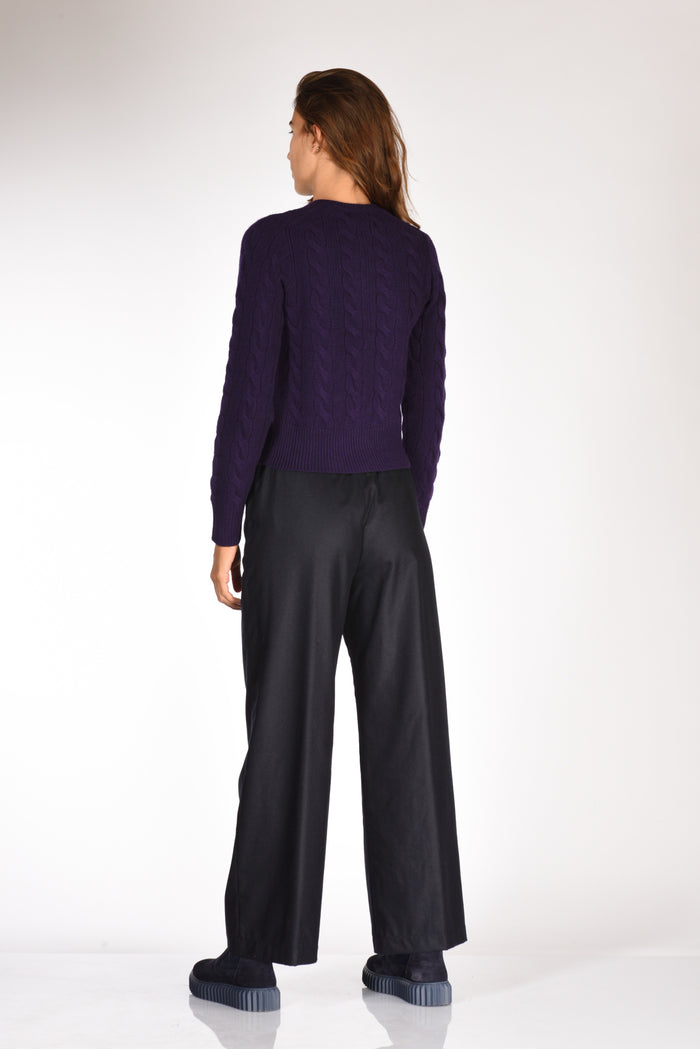 Polo Ralph Lauren Cardigan Treccia Viola Donna - 5