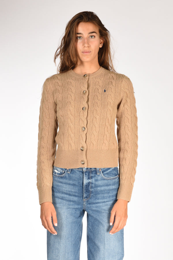 Polo Ralph Lauren Cardigan Treccia Beige Donna-2