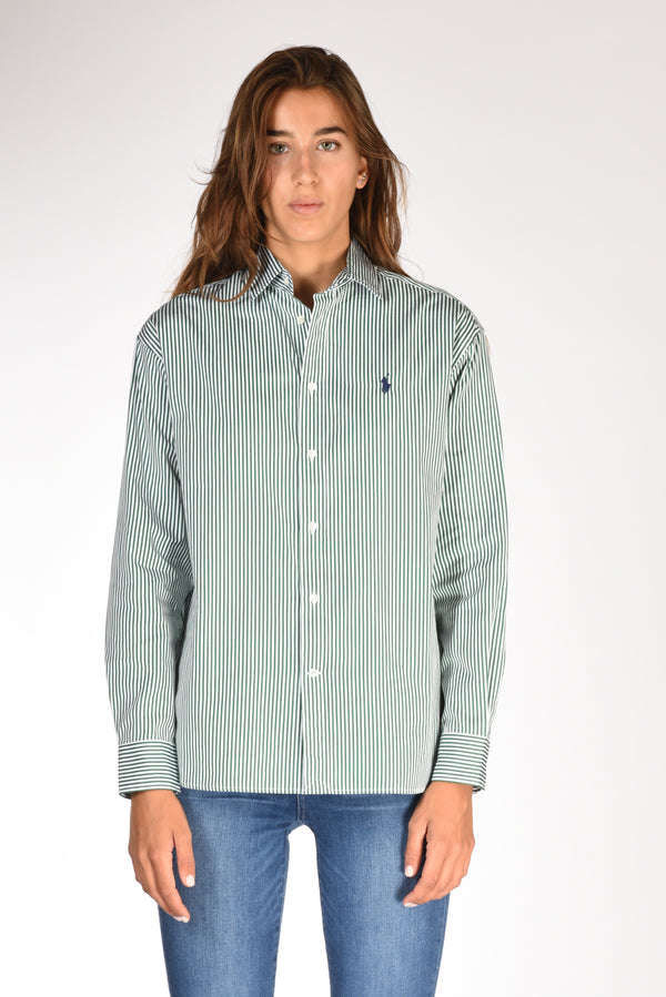 Polo Ralph Lauren Camicia Rigata Verde/bianco Donna-2