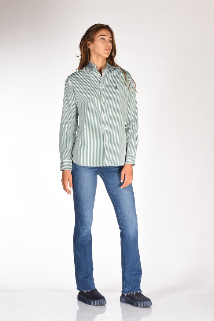 Polo Ralph Lauren Camicia Rigata Verde/bianco Donna - 4