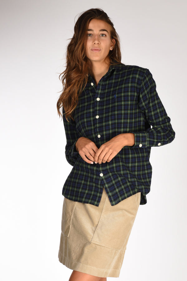 Polo Ralph Lauren Camicia Scozzese Blu/verde Donna