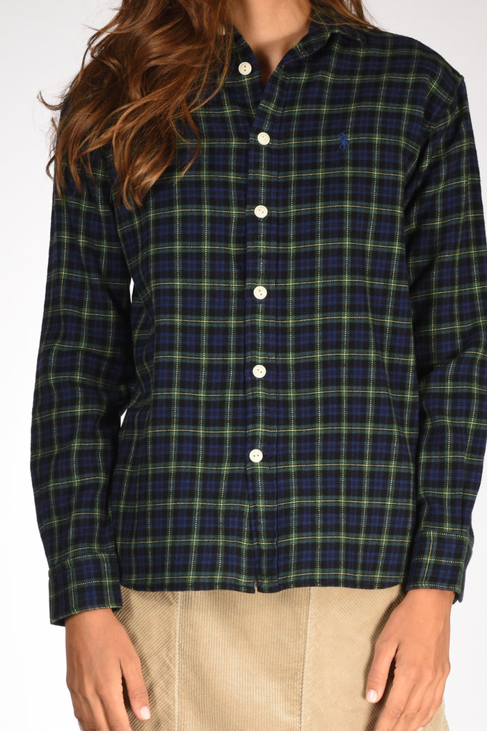 Polo Ralph Lauren Camicia Scozzese Blu/verde Donna - 3