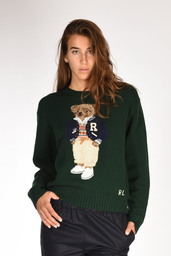 Polo Ralph Lauren Maglia Bear Verde Donna