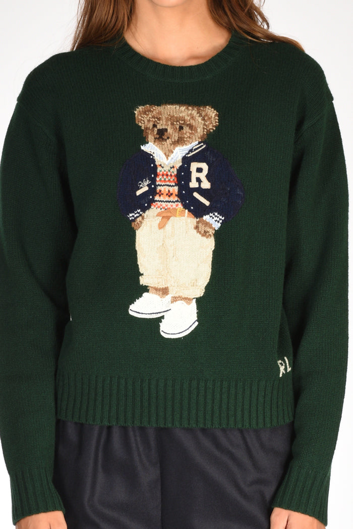 Polo Ralph Lauren Maglia Bear Verde Donna - 3