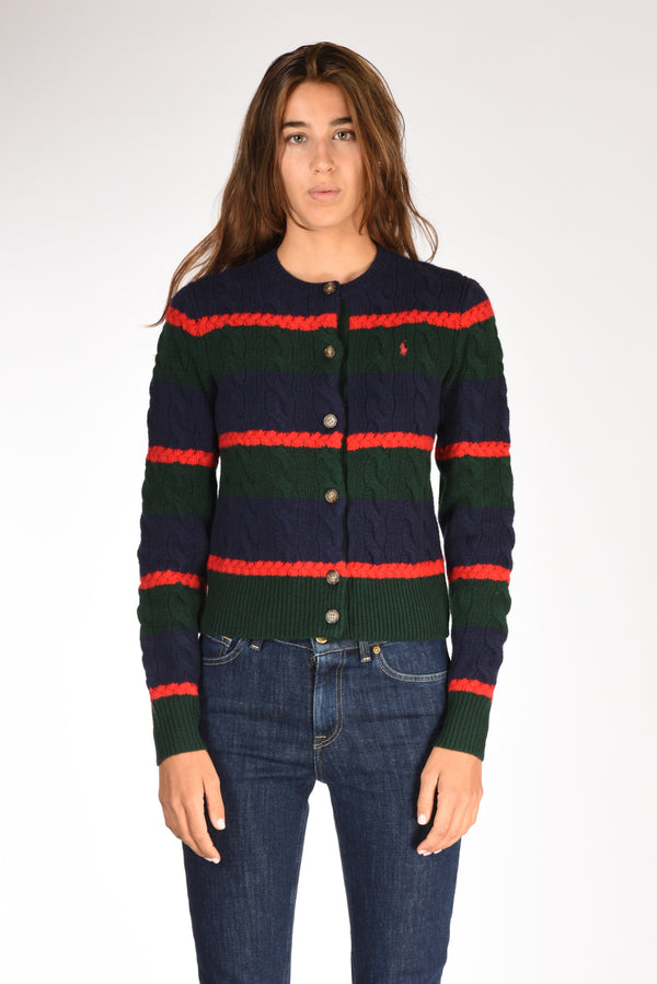 Polo Ralph Lauren Cardigan Treccia Verde/multicolor Donna-2