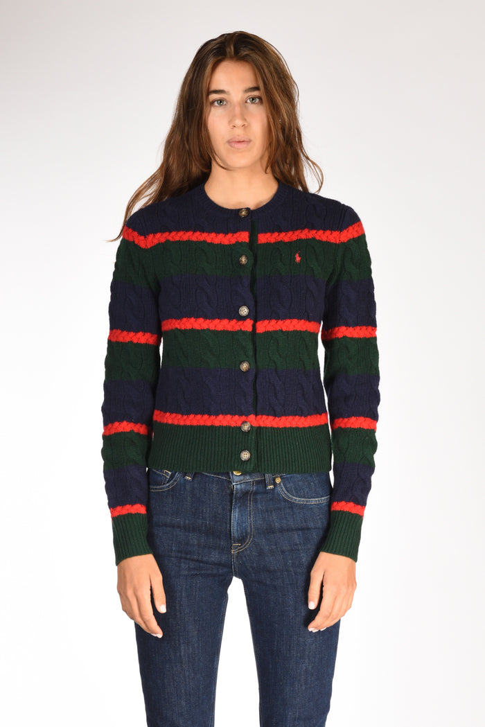 Polo Ralph Lauren Cardigan Treccia Verde/multicolor Donna - 2