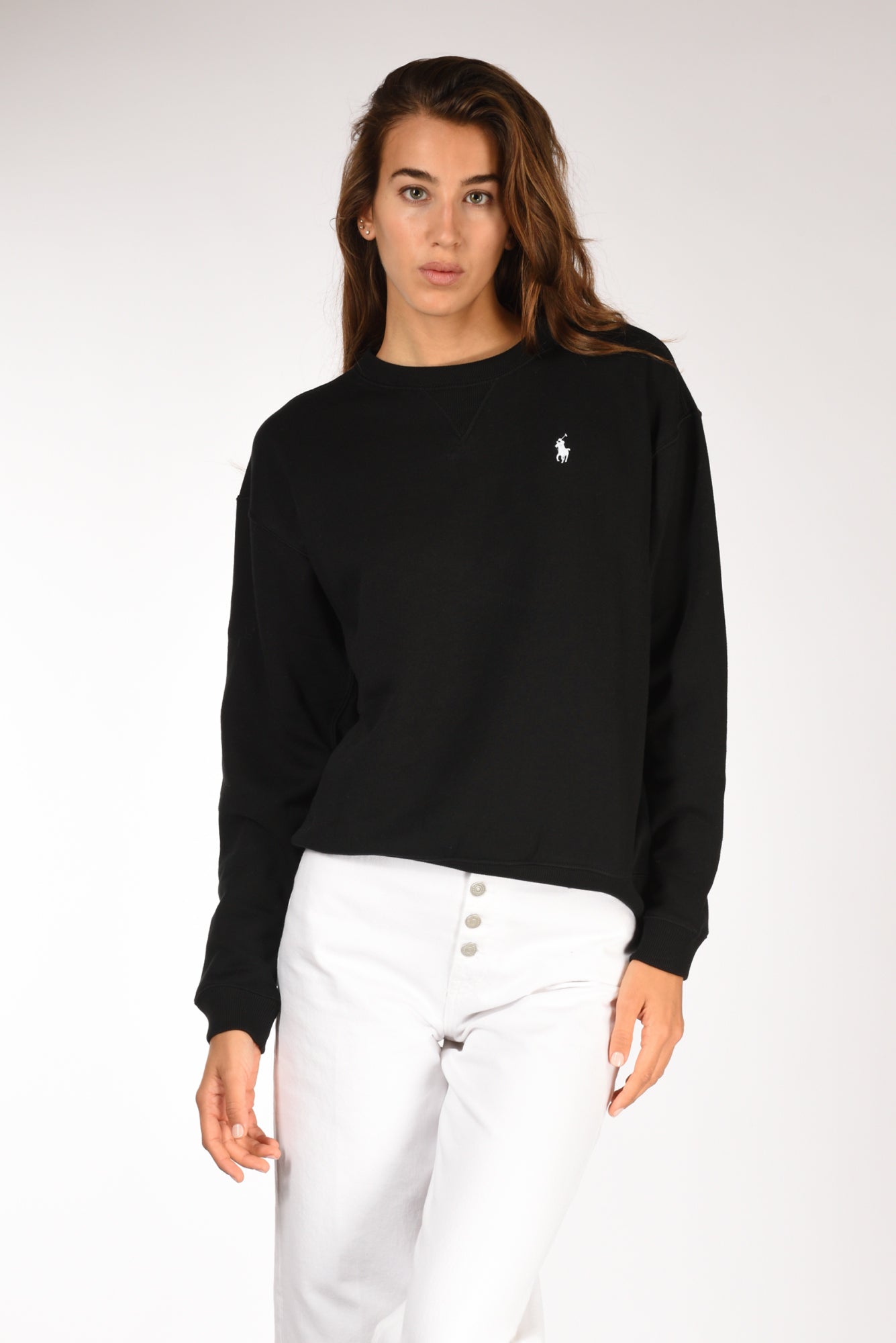 Polo Ralph Lauren Felpa Girocollo Nero Donna