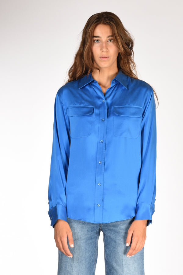 Equipment Femme Camicia Tasche Blu Chiaro Donna-2