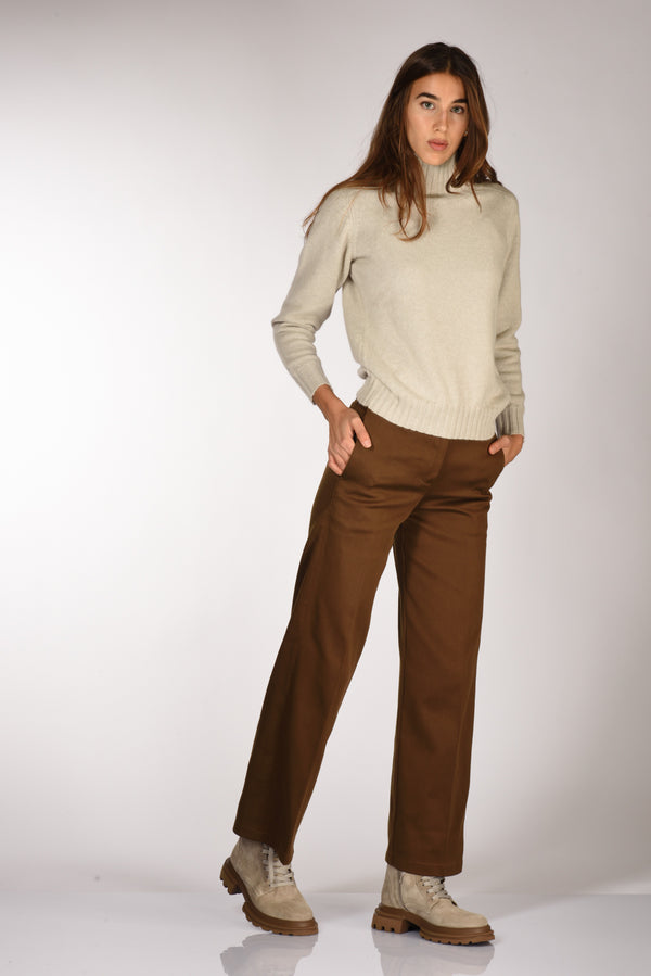 Forte Forte Pantalone Cover Marrone Donna-2