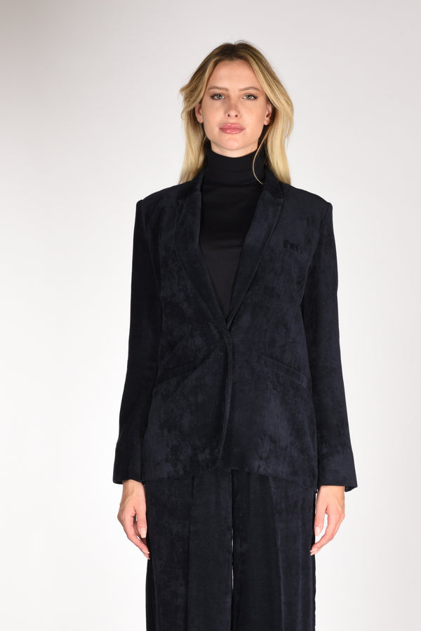 Forte Forte Blazer Matte Blu Donna-2