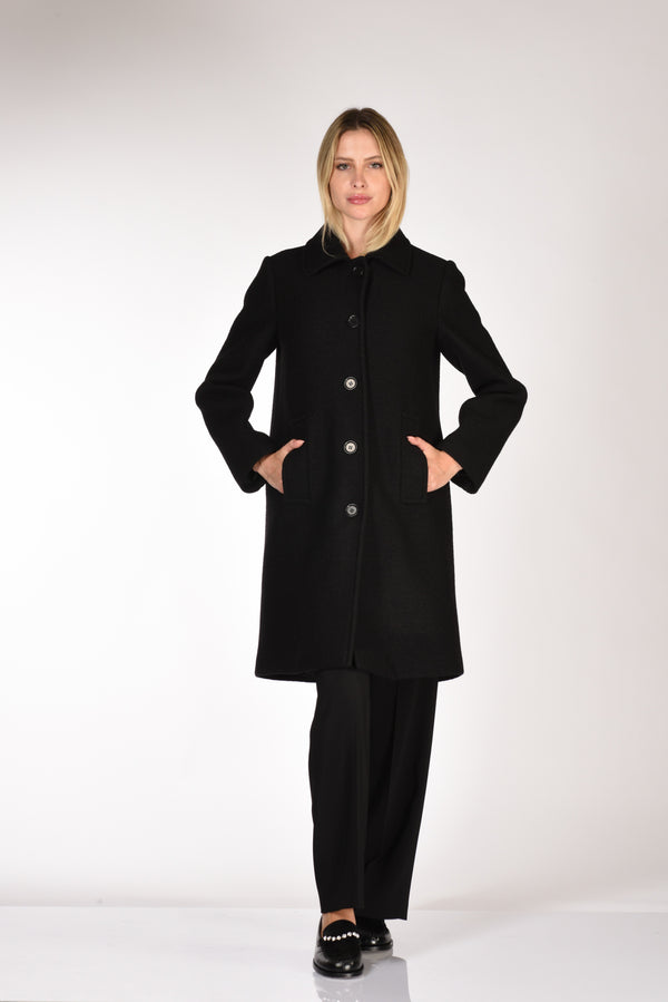 Aspesi Cappotto Monopetto Nero Donna