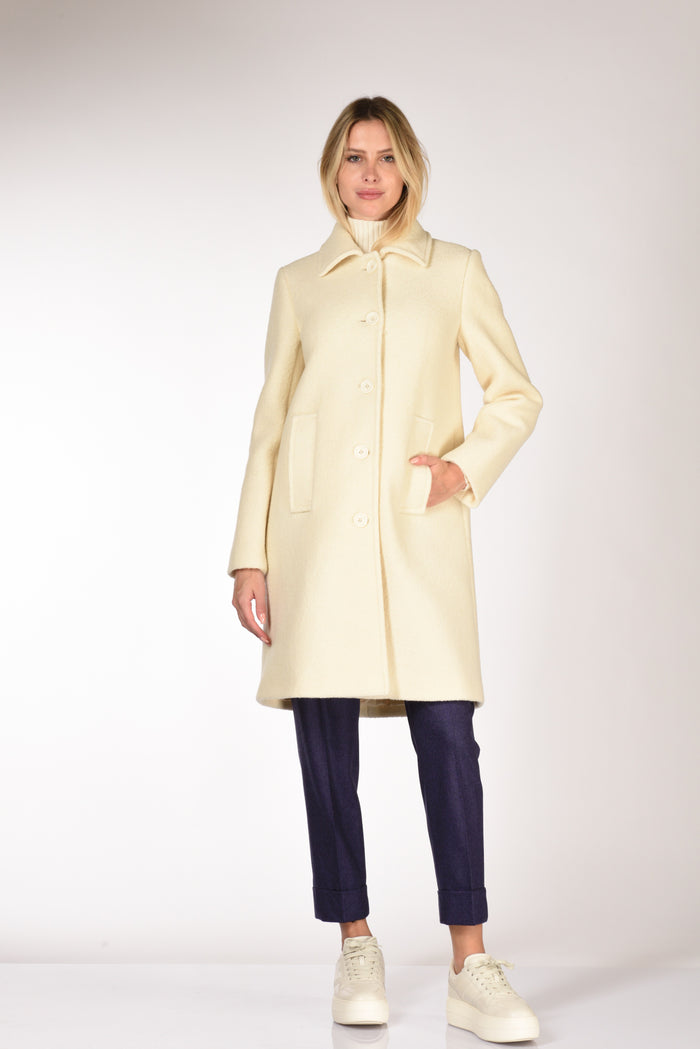 Aspesi Cappotto Monopetto Bianco Naturale Donna - 1