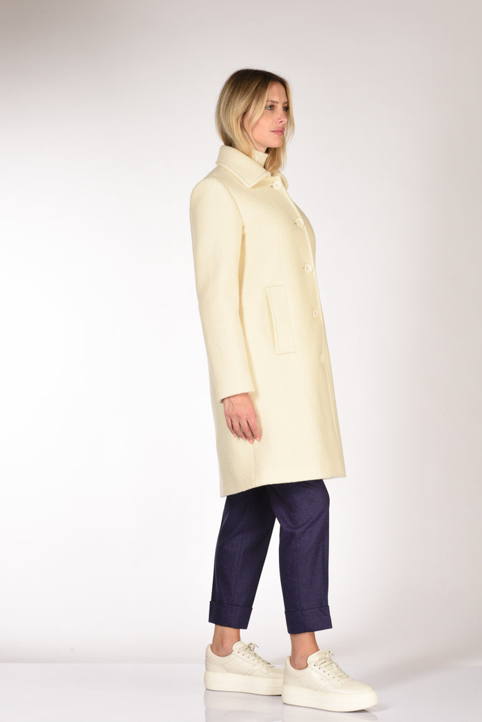 Aspesi Cappotto Monopetto Bianco Naturale Donna - 4