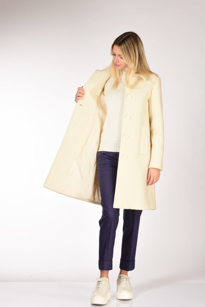 Aspesi Cappotto Monopetto Bianco Naturale Donna - 6