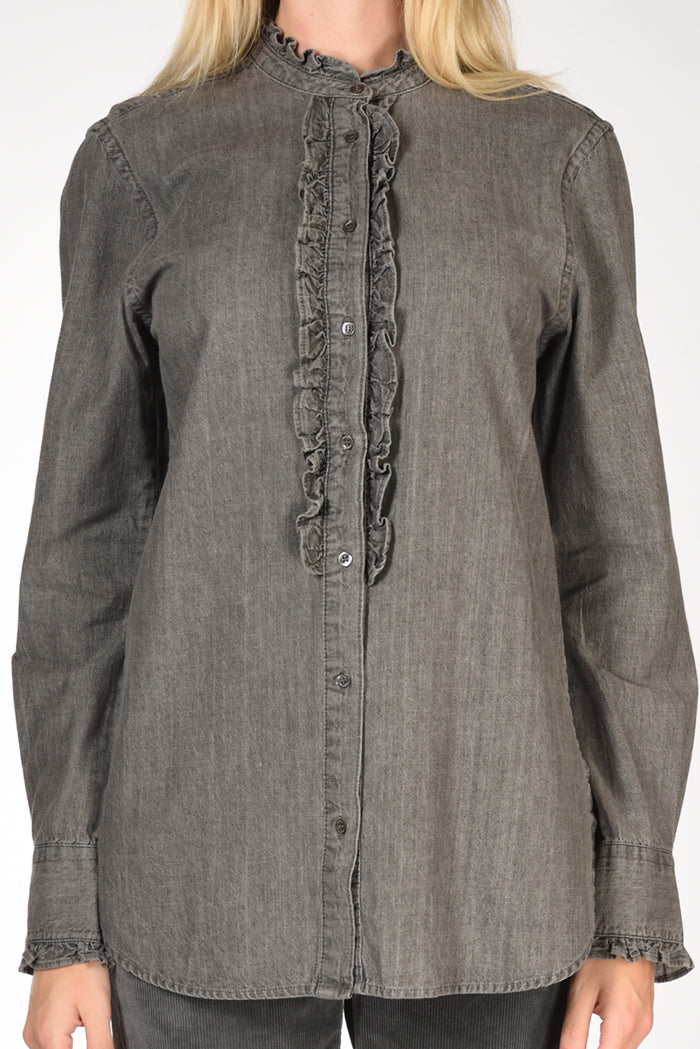 Aspesi Camicia Rouches Grigio Donna - 3