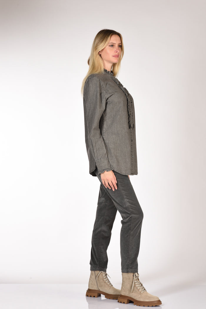 Aspesi Camicia Rouches Grigio Donna - 4