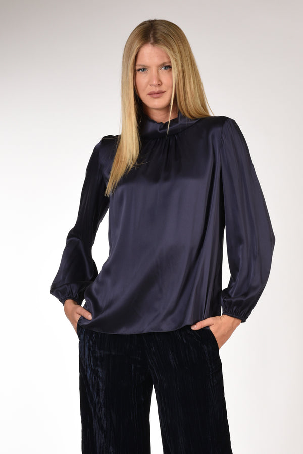 Aspesi Camicia Collo Alto Blu Donna