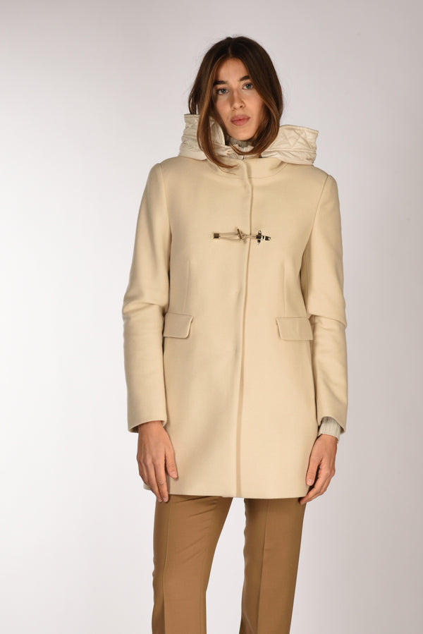 Fay Cappotto Toggle Bianco Latte Donna