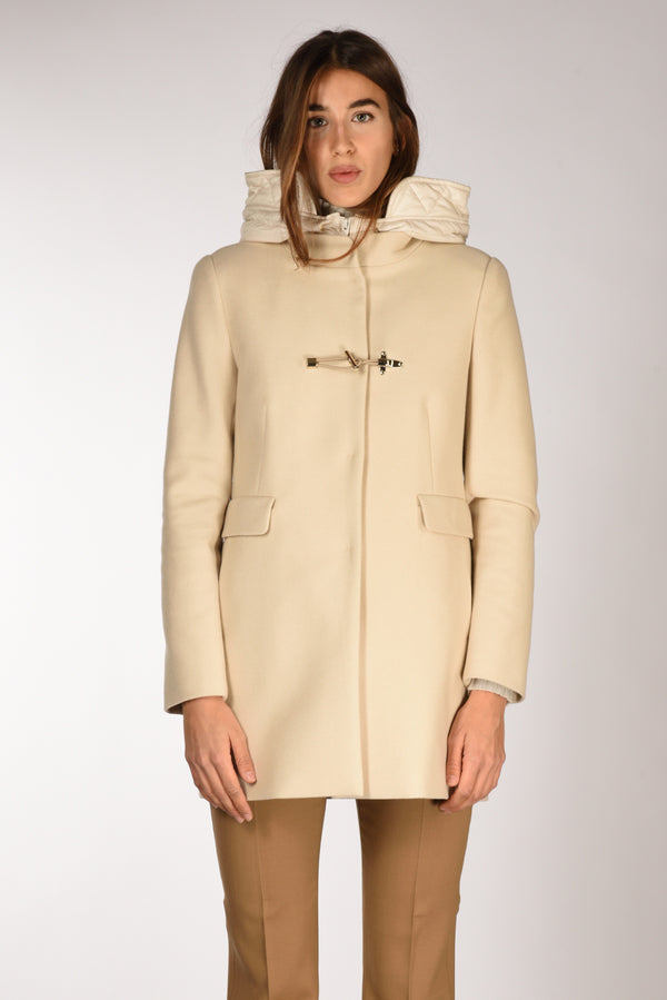 Fay Cappotto Toggle Bianco Latte Donna-2