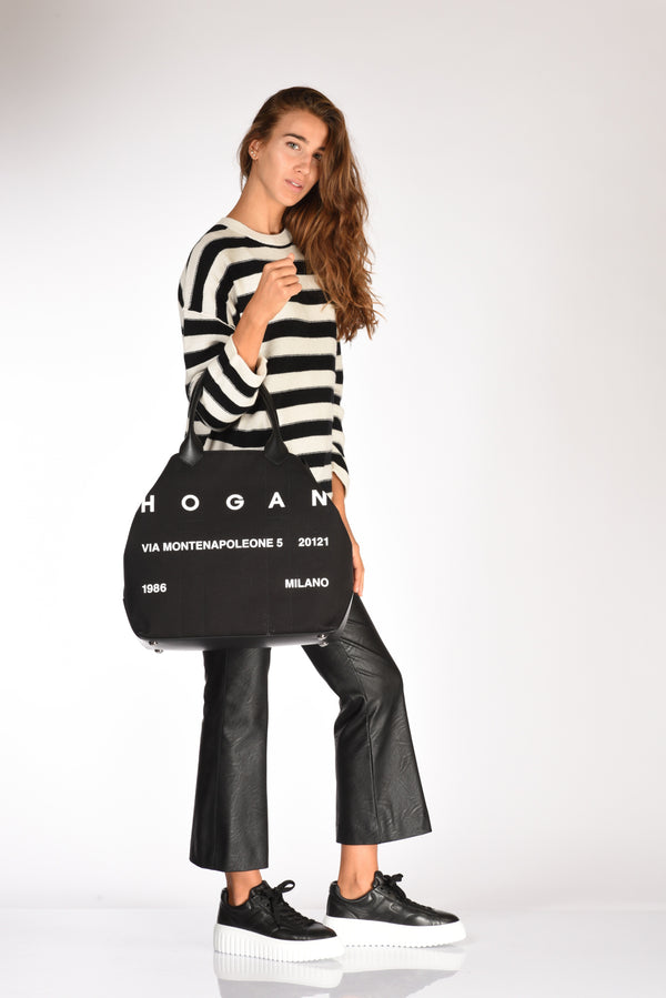 Hogan Shopping Canvas Nero Donna-2