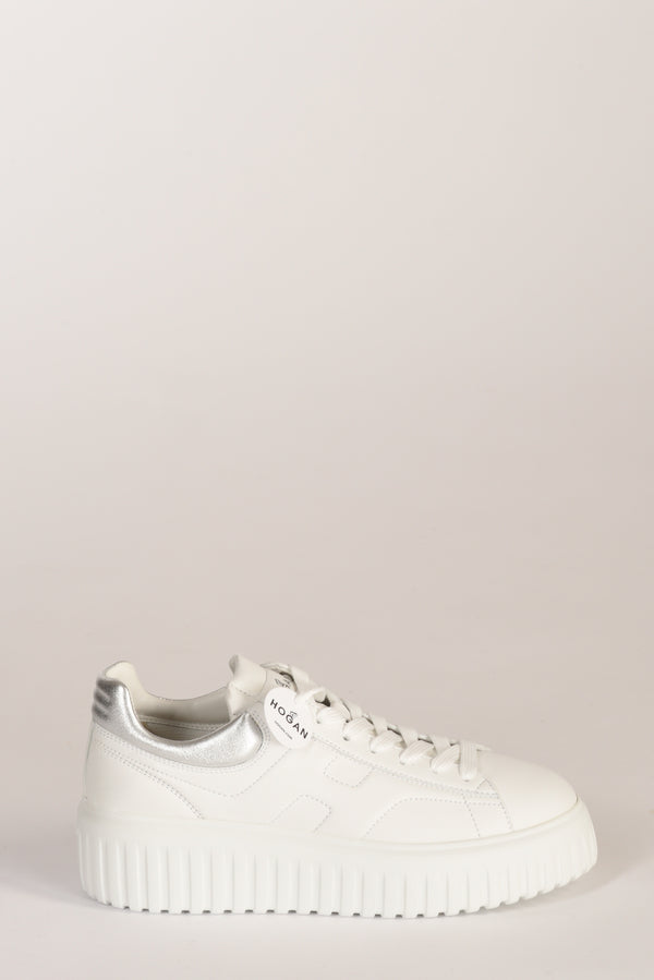 Hogan Sneakers H-stripes Bianco/argento Donna