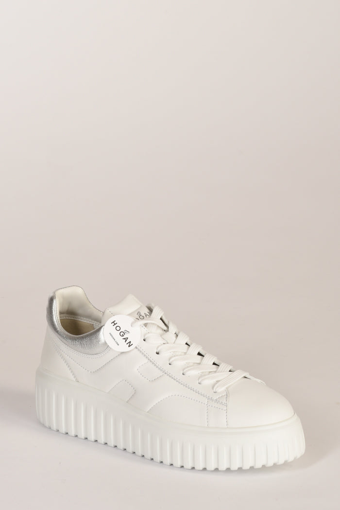 Hogan Sneakers H-stripes Bianco/argento Donna - 3