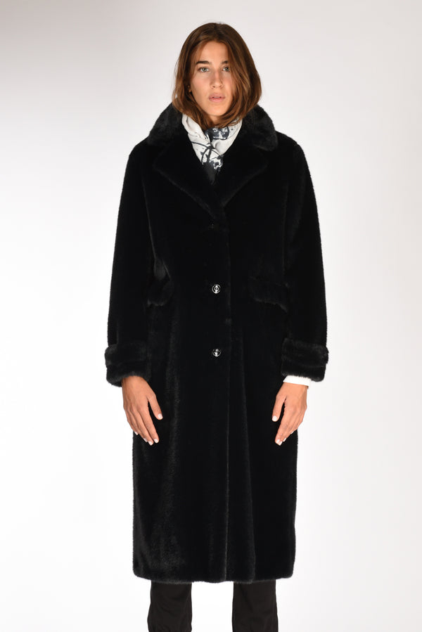 Herno Cappotto Faux Fur Nero Donna-2