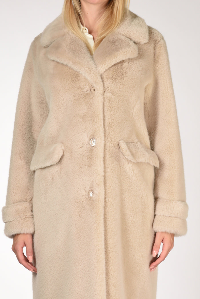 Herno Cappotto Faux Fur Beige Donna - 3