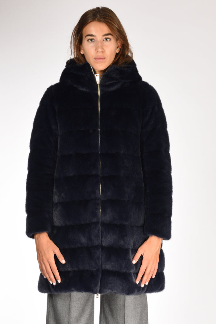 Herno Piumino Faux Fur Blu Donna - 2