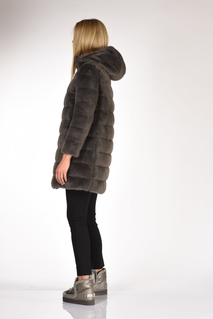 Herno Piumino Faux Fur Grigio Scuro Donna - 6