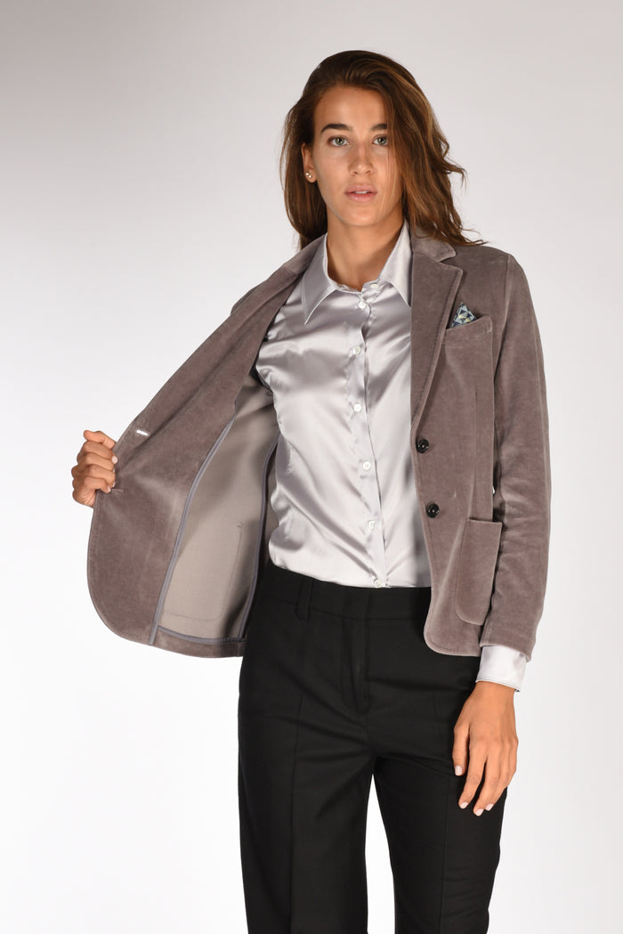 Circolo 1901 Blazer Velluto Grigio Donna - 6