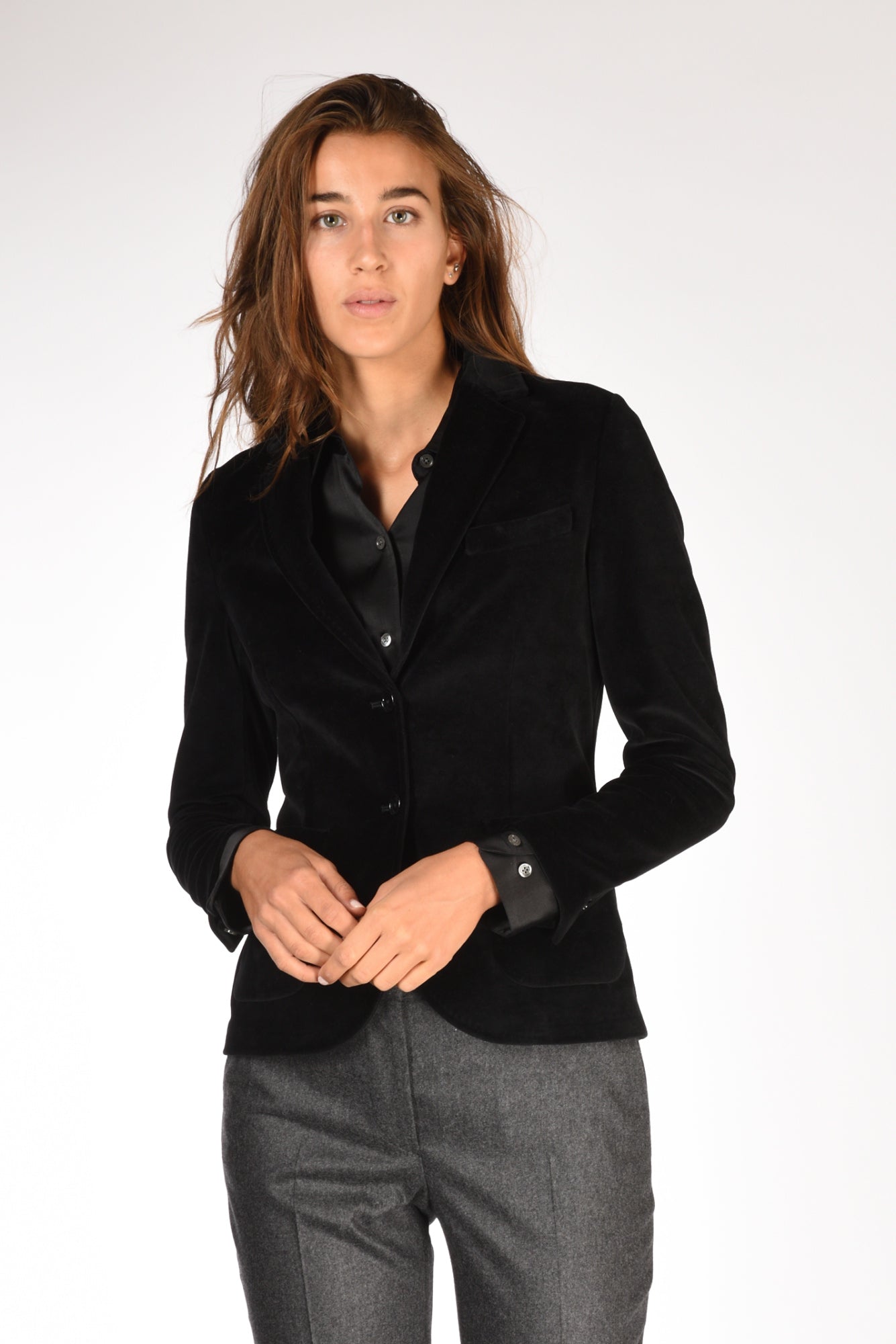 Circolo 1901 Blazer Velluto Nero Donna