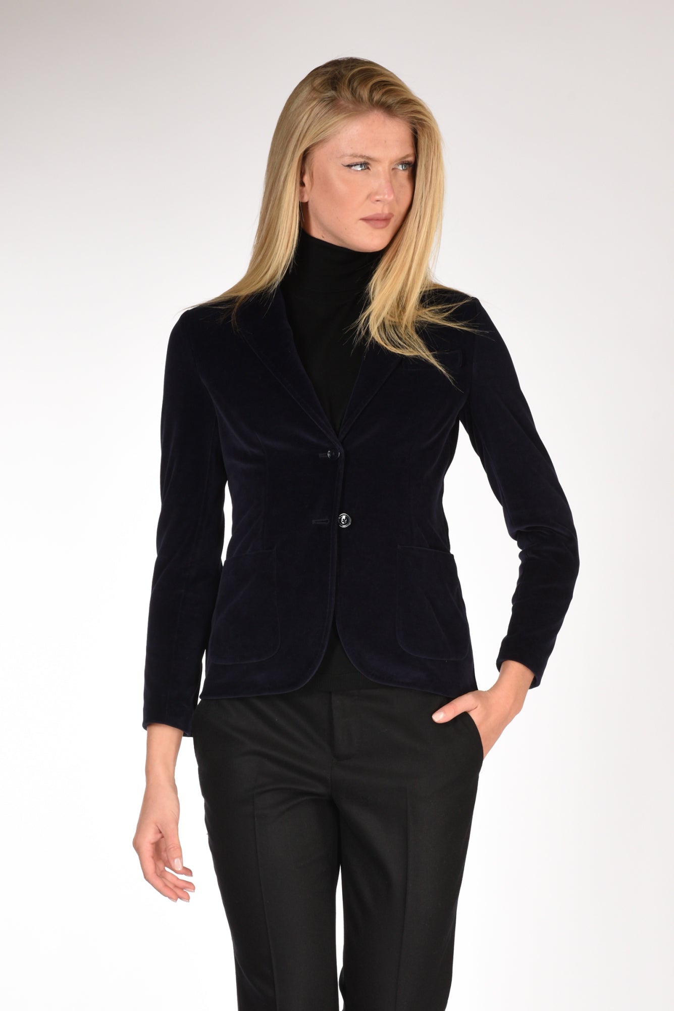 Circolo 1901 Blazer Velluto Blu Donna