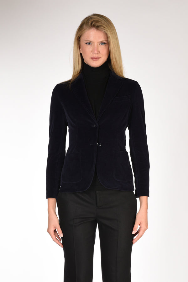 Circolo 1901 Blazer Velluto Blu Donna-2