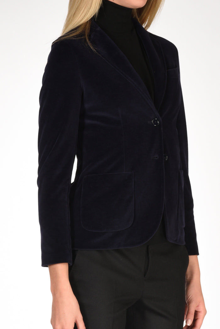 Circolo 1901 Blazer Velluto Blu Donna - 3