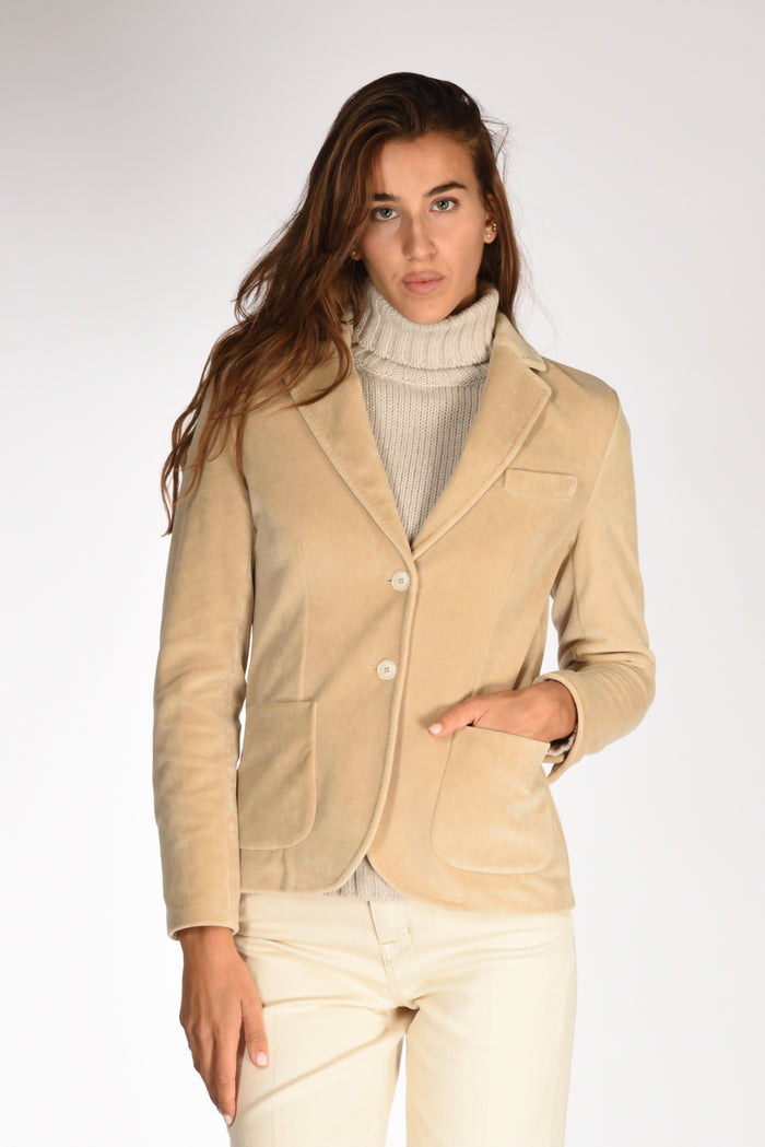 Circolo 1901 Blazer Velluto Beige Donna - 1