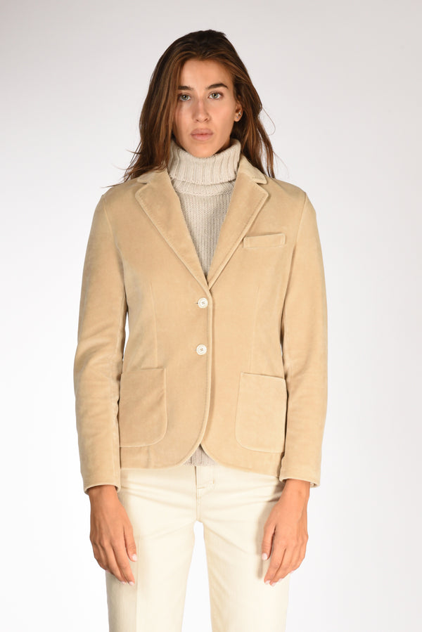 Circolo 1901 Blazer Velluto Beige Donna-2