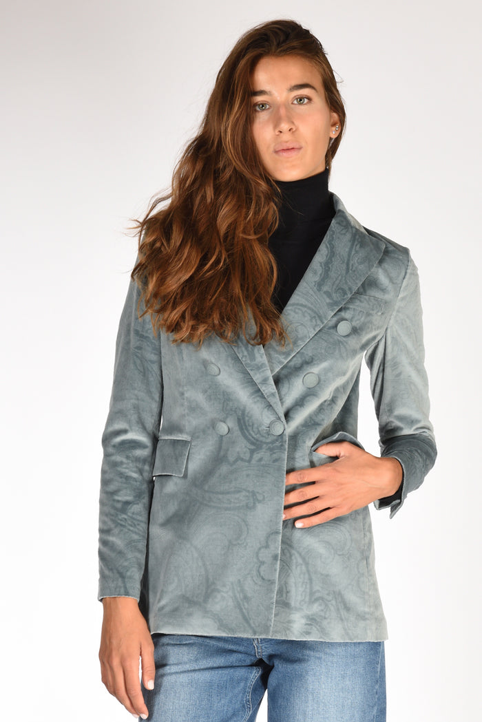 Circolo 1901 Blazer Jaquard Azzurro Donna - 1