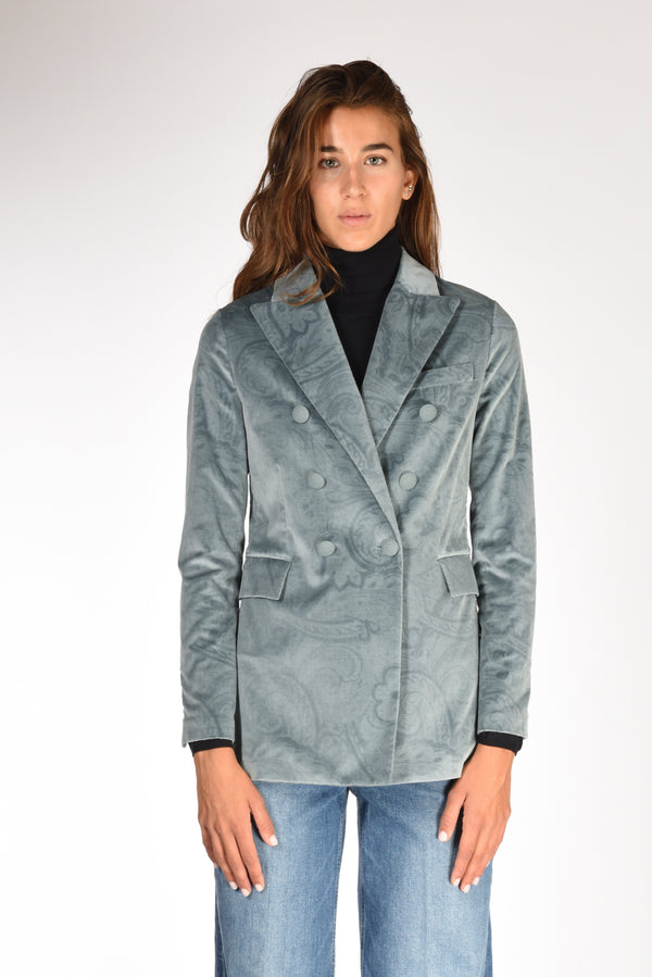 Circolo 1901 Blazer Jaquard Azzurro Donna-2