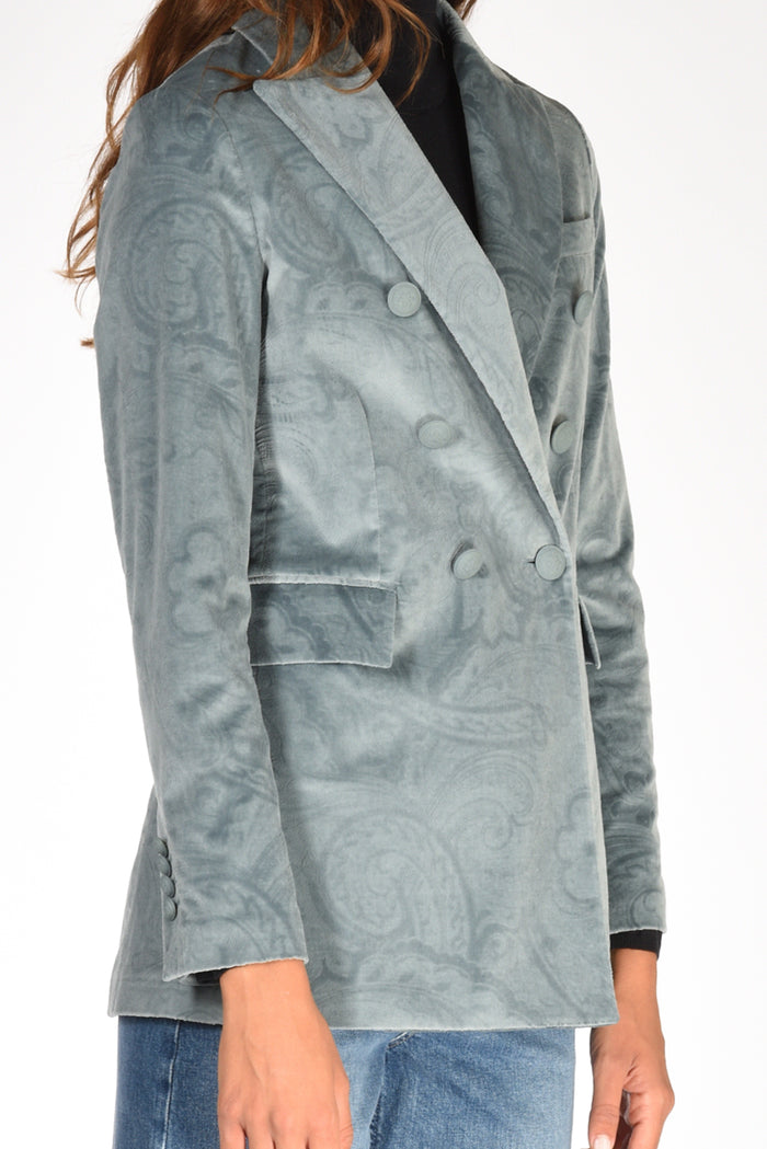 Circolo 1901 Blazer Jaquard Azzurro Donna - 4