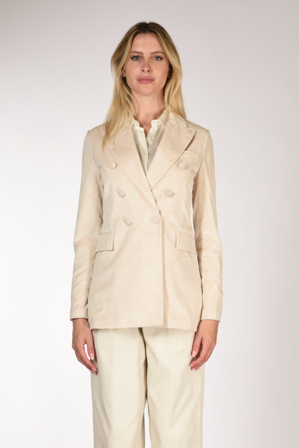 Circolo 1901 Blazer Jaquard Bianco Naturale Donna-2