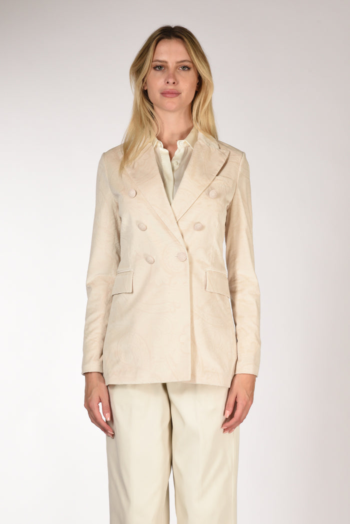 Circolo 1901 Blazer Jaquard Bianco Naturale Donna - 2