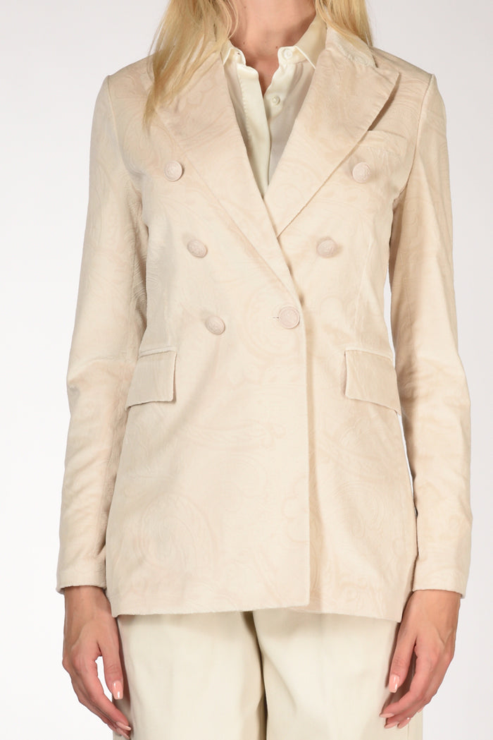 Circolo 1901 Blazer Jaquard Bianco Naturale Donna - 3