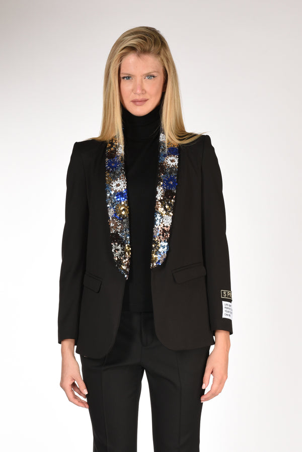 5 Progress Blazer Paillette Nero/blu Donna-2