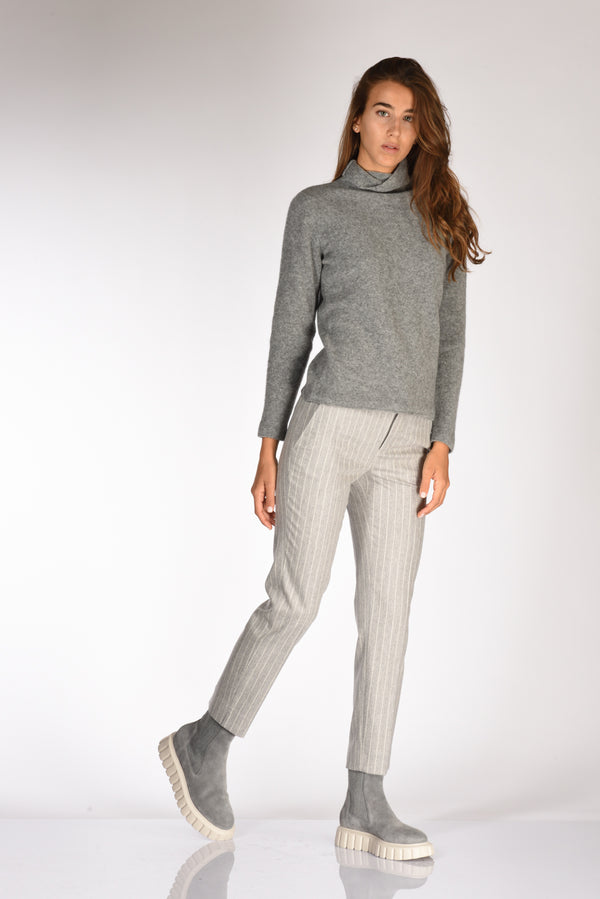 Pt Torino Pantalone New York Grigio/bianco Donna-2