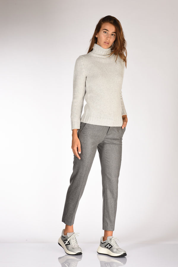 Pt Torino Pantalone New York Grigio Chiaro Donna-2