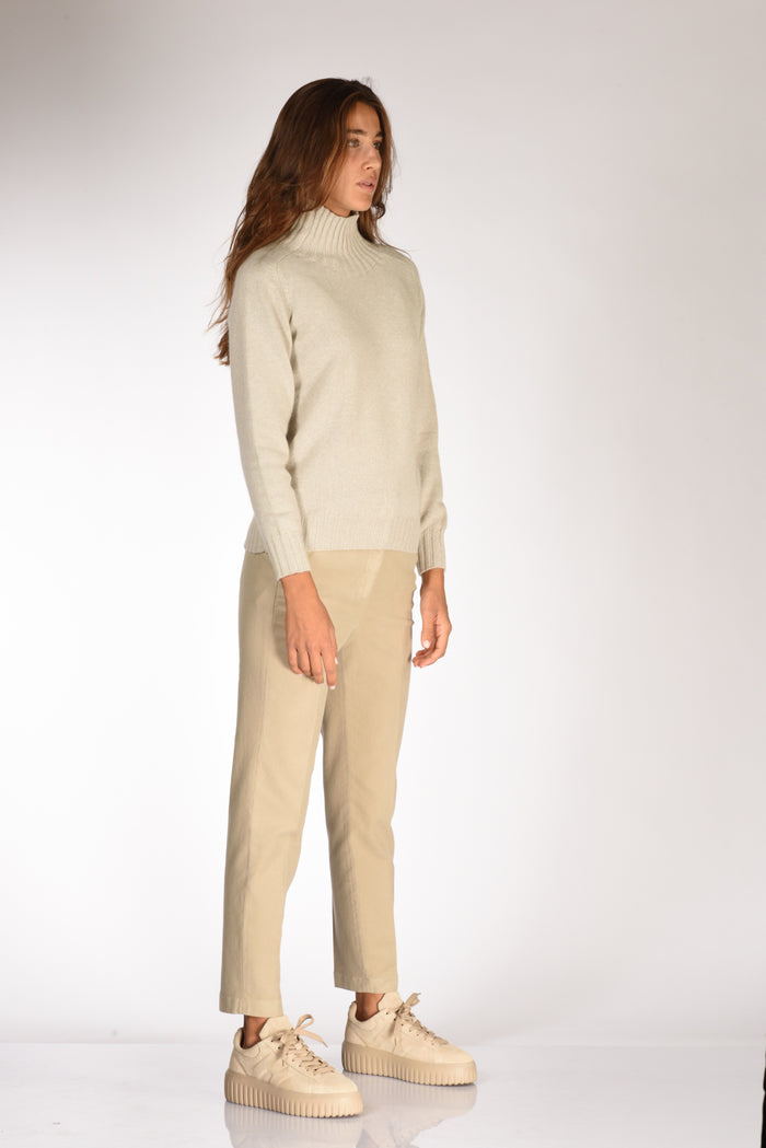 Zanone Slowear Maglia Collo Alto Beige Donna - 4