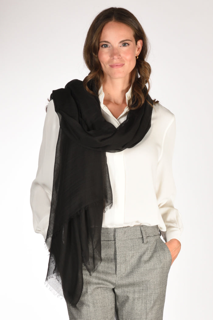 Faliero Sarti Sciarpa Unita Nero Donna - 1